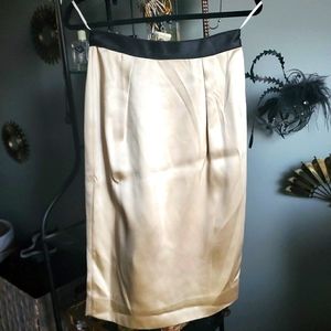 D&G Satin White Skirt with Gold zipper